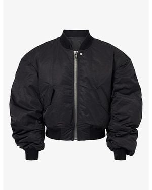 Rick Owens Flight Ribbed-Trim Cotton-Blend Bomber Jacket - Black