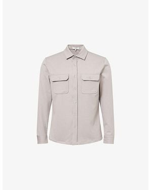 Arne Textured Flap-Pocket Stretch-Woven Overshirt - White