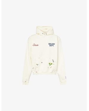 GALLERY DEPT. Studio Embroidered Cotton-Jersey Hoodie - White
