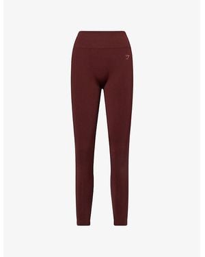GYMSHARK Soft Sculpt Regular-Length Leggings - Red