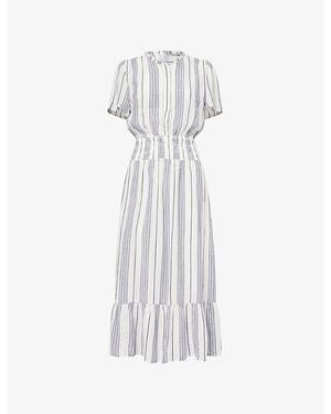 Rails Brent Stripe Linen-Blend Maxi Dress - White