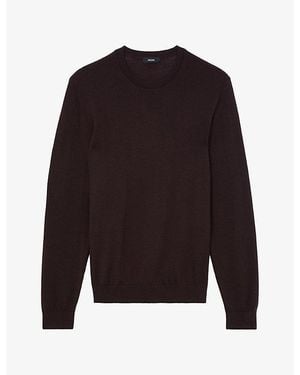 Reiss Wessex Crewneck Merino Wool Jumper - Black