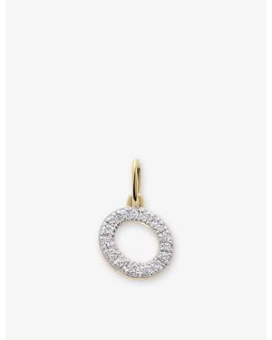 Monica Vinader Initial O 14Ct- And Lab Grown Diamond Charm Pendant - White