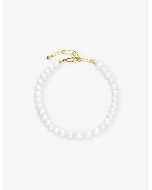 Monica Vinader Nomade 18Ct Vermeil And Pearl Bracelet - White
