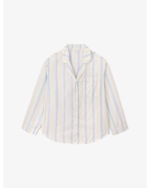 The White Company Striped Relaxed-Fit Cotton Pyjama Shirt - White