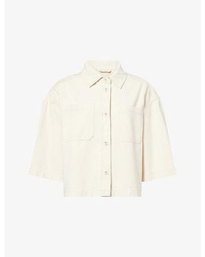 Weekend by Maxmara Short-Sleeve Relaxed Denim Jacket - White