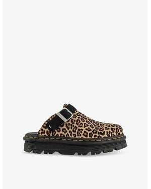 Dr. Martens Zebzag Pony-Hair Mules - Black