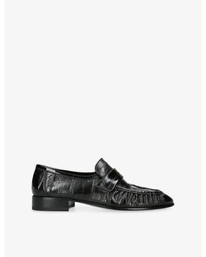 The Row Soft Eel Leather Loafers - Black