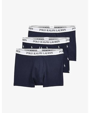 Polo Ralph Lauren Classic Pack Of Three Cotton-Blend Trunks - Blue