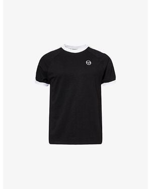 Sergio Tacchini Pino Ringer Brand-Embroidered Cotton-Jersey T-Shirt - Black
