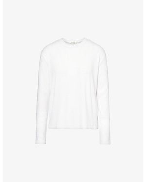 Rag & Bone Split-Hem Long-Sleeved Woven Top - White