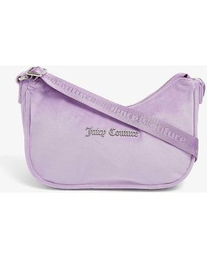 Juicy Couture Logo-plaque Velour Shoulder Bag - Purple