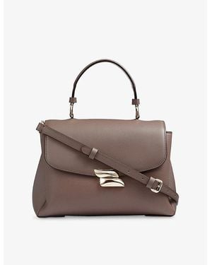 LK Bennett Darcie Leather Top-Handle Bag - Brown