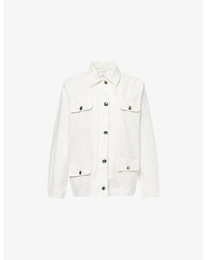 Anine Bing Corey Flap-Pocket Cotton Jacket - White