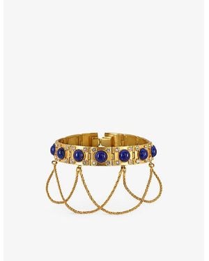 La Maison Du Couturier Sonia Petroff Liana 24Ct-Plated Brass, Cabochon And Swarovski Crystal Choker - Metallic