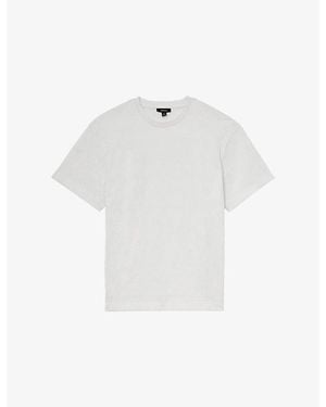 Reiss Cox Jacquard-Wave Stretch-Woven T-Shirt - White