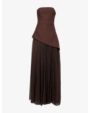 4th & Reckless Kathryn Bandeau Woven Maxi Dress - Brown