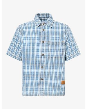 Burberry Donald Check Denim Shirt - Blue