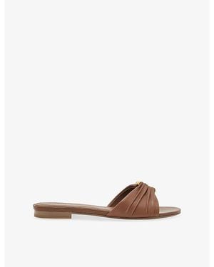 Reiss Alana Leather Sandals - Brown