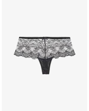 Aubade Danse Des Sens Low-Rise Floral-Lace Briefs - Black