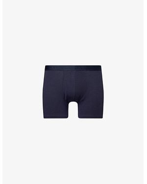 Derek Rose Alex Branded-Waistband Stretch-Jersey Trunks - Blue