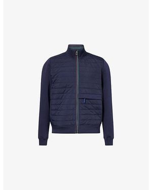 Paul Smith Mix Media Contrast Shell Jacket - Blue