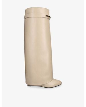 Givenchy Shark 95 Knee-High Leather Boots - Natural