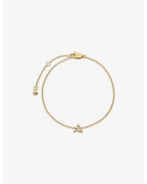 Monica Vinader Initial A 18Ct Vermeil Plated 925 Sterling Chain Bracelet - Metallic