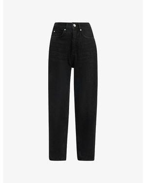 Whistles Authentic Barrel-Leg High-Rise Jeans - Black