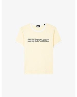 The Kooples Logo-Print Short-Sleeve Cotton T-Shirt - Natural