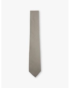 Reiss Ceremony Textured Woven Tie - White