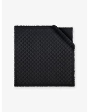 BVLGARI Calla Maxi Square Silk And Wool-Blend Scarf - Black