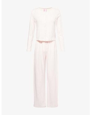 THE NAP CO Ru & Rocka X Pointelle Cotton-Jersey Pyjama Set - White