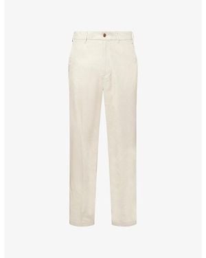 dunhill Stretch Tailored Cotton Chino Trousers - White