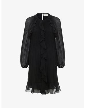 Phase Eight Layla Pleated Woven Mini Dress - Black