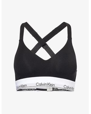Calvin Klein Icon Stitch-Free Stretch-Cotton Blend Bra - Black