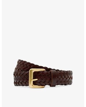 Reiss Penelope Woven Leather Belt - Brown