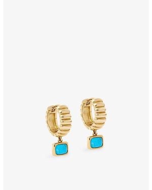 Astley Clarke Aurora Ridge 18Ct- Plated Sterling- And Drop Huggie Earrings - White