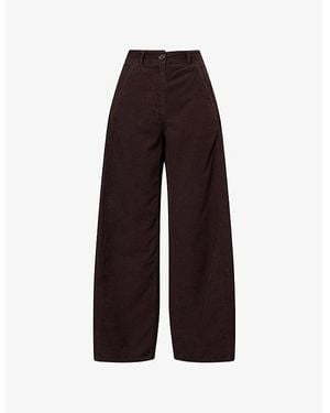 ME+EM Super Soft Wide-Leg Cotton-Corduroy Pants - Purple