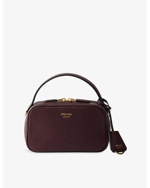 Prada Odette Mini Leather Top-Handle Bag - Purple