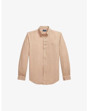 Polo Ralph Lauren Brand-Embroidered Textured Cotton Shirt - Natural