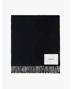 JOSEPH Flora Waffle Wool Scarf - Black