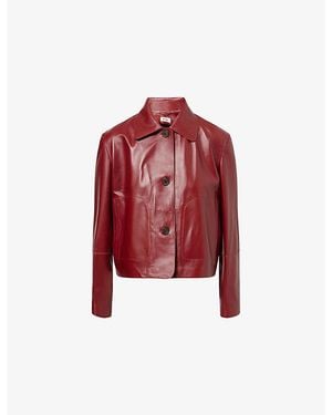 Arma Emy Regular-Fit Leather Jacket - Red
