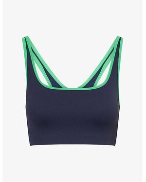 Splits59 Cait Rigor Stretch-Jersey Sports Bra - Blue