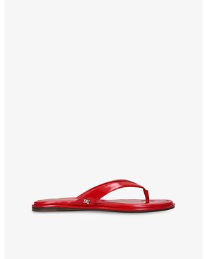 Sam Edelman Remi Faux-Leather Flat Sandals - Red