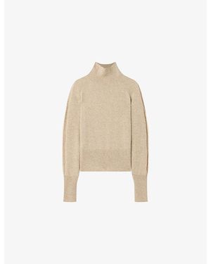 JOSEPH Oxna Light Pure High-Neck Cashmere Jumper - Natural