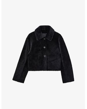 JOSEPH Alloway Reversible Leather And Shearling Jacket - Black