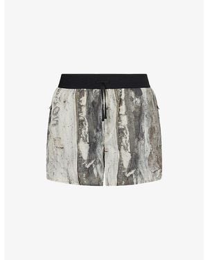 Reese Cooper Griffith Graphic-Print Woven Running Shorts - Gray