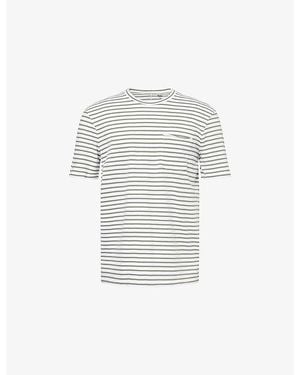 PAIGE Kenneth Striped Cotton T-Shirt - White