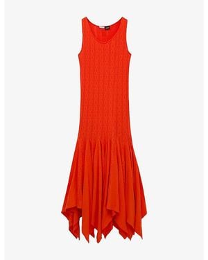 Loewe X Paula's Ibiza Sleeveless Pointelle Cotton-Blend Midi Tank Dress - Red